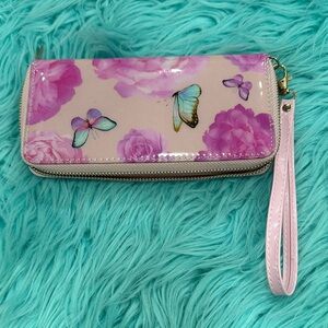 #25 Claire's Pink Floral and Butterfly Wristlet